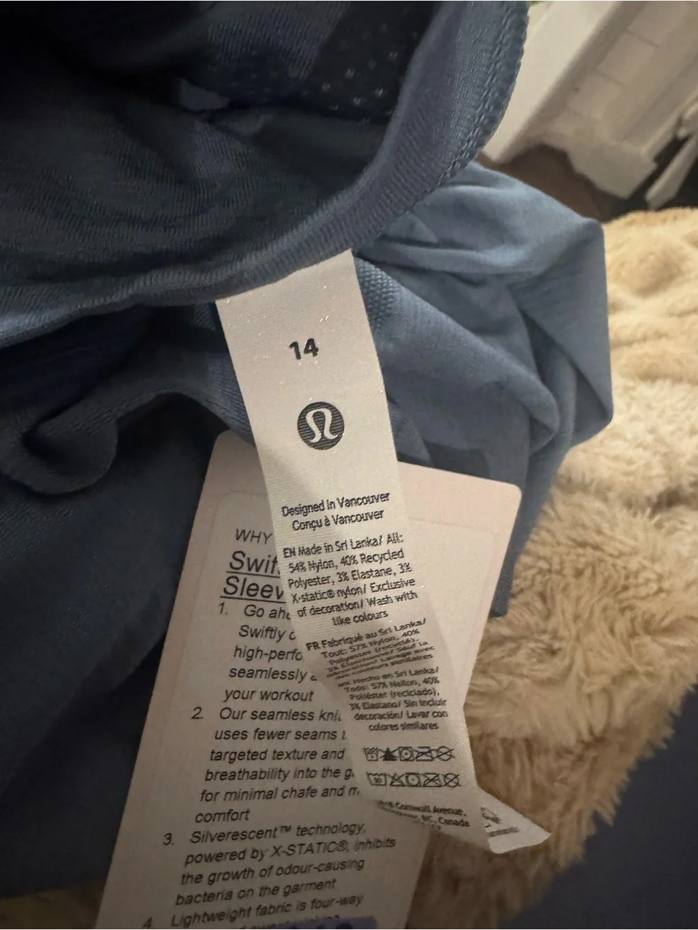 lululemon athletica Light Blue Short Sleeve Active Tee